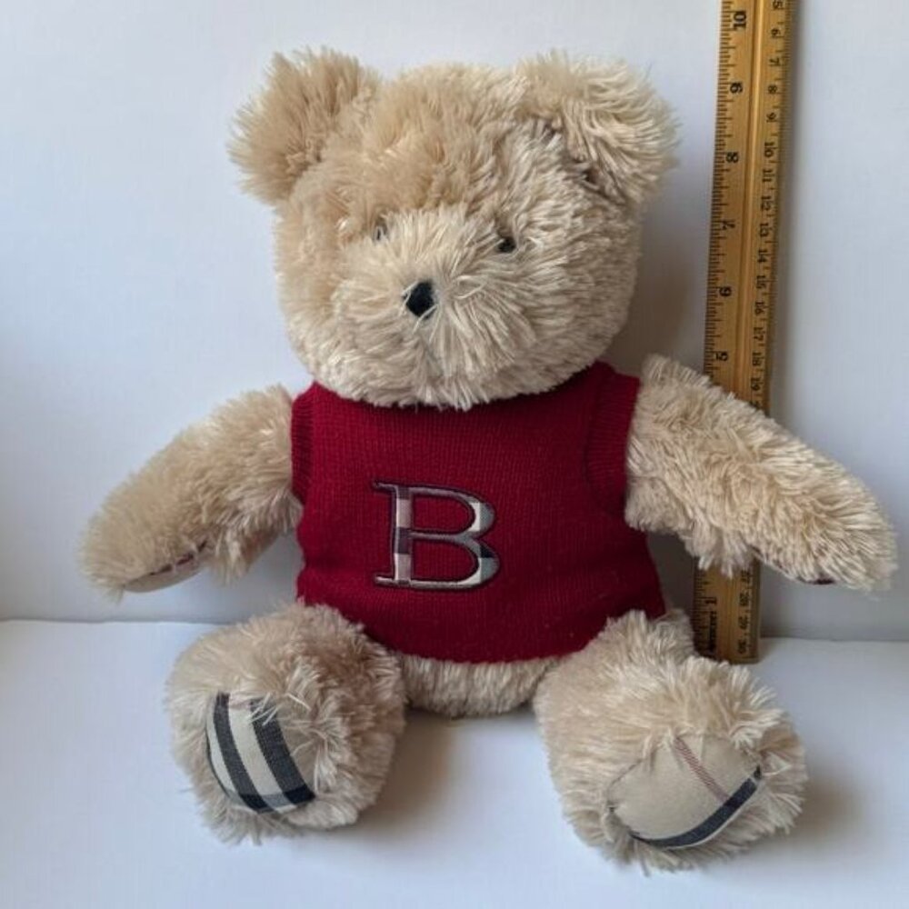 🧸 Rare Burberry Fragrance Teddy Bear Plush Iconic Nova Check Plaid B Sweater - Picture 4 of 9